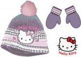 Hello Kitty winterset - Muts en Handschoenen - Paars/lavendel - 50 cm - Kindermaat S