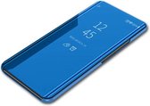 Clear View Mirror Stand Cover + PET Screenprotector voor Galaxy A10 / M10 _ Blauw