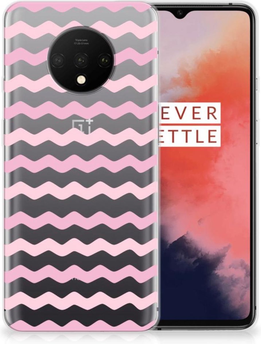 OnePlus 7T TPU bumper Waves Roze