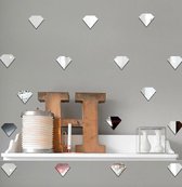 Muursticker Spiegel Diamanten muurdecoratie 12 stuks