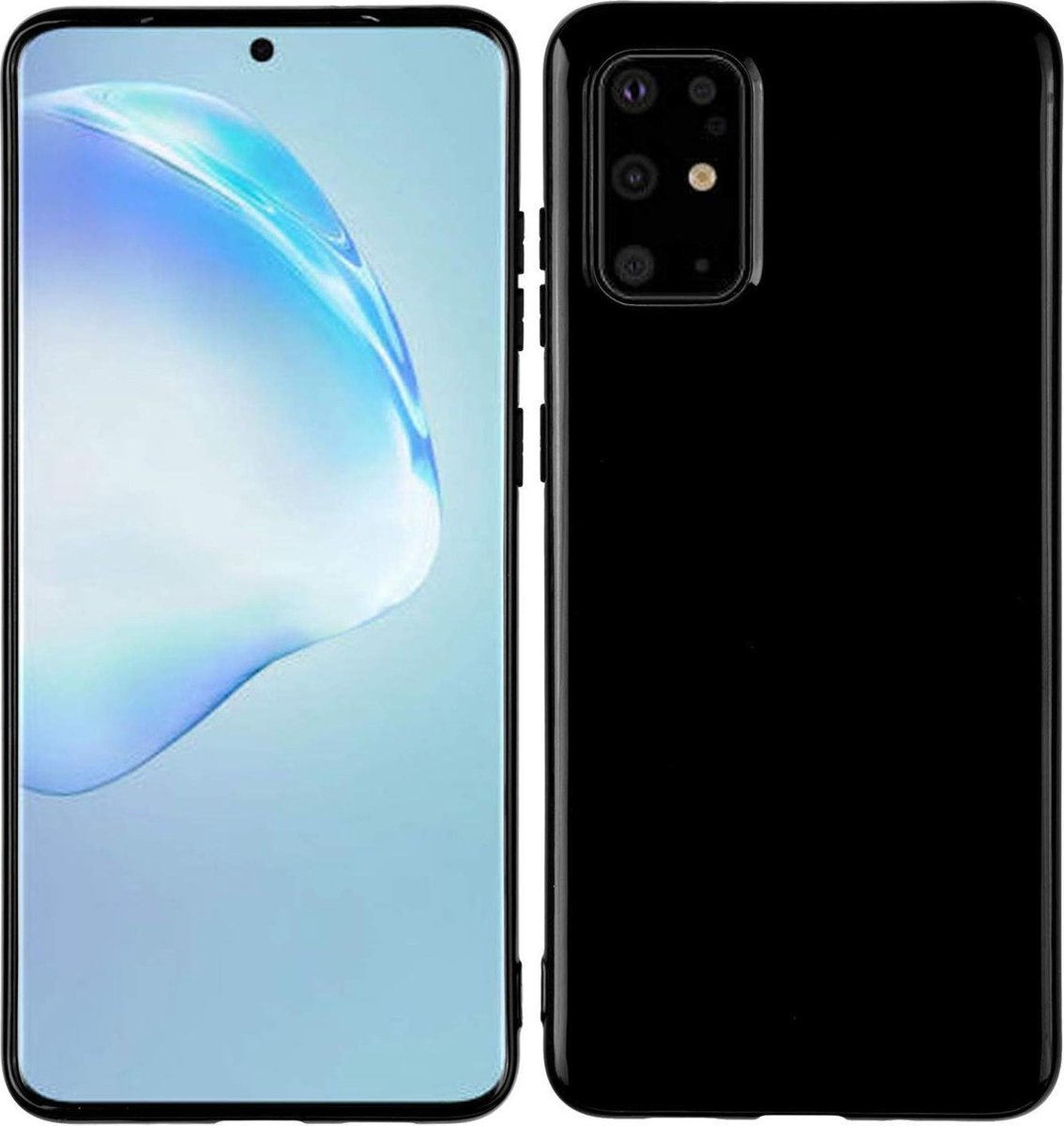 Samsung Galaxy S20 hoes TPU Siliconen Case Cover Zwart Hoesje