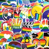 100 Regenboog/Pride/LGBTQ/Gay stickers voor laptop, muur, fiets etc.