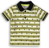 Dirkje Jongens Poloshirt - Light army green + aop + neon yellow - Maat 110