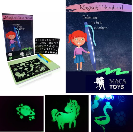 Magisch tekenbord kinderen - met licht LED - lichtgevend tekenbord -... |