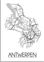 DesignClaud Antwerpen Plattegrond poster A2 + Fotolijst zwart