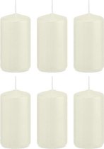 6x Ivoorwitte cilinderkaarsen/stompkaarsen 5 x 10 cm 23 branduren - Geurloze kaarsen - Woondecoraties