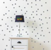 Muurstickers - Stippen - Dots - Rondjes - Wand Decoratie - Universeel - 3 cm diameter - 54 stuks - Grijs