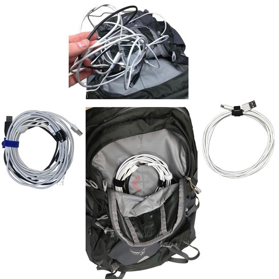 Hazarox 35 stuks klittenband kabelbinders hersluitbaar, voor kabel