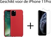 Apple iPhone 11 Pro Rood Tpu Hoesje +  Screenprotector