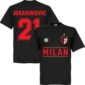 AC Milan Ibrahimovic 21 Team T-Shirt - Zwart - XS