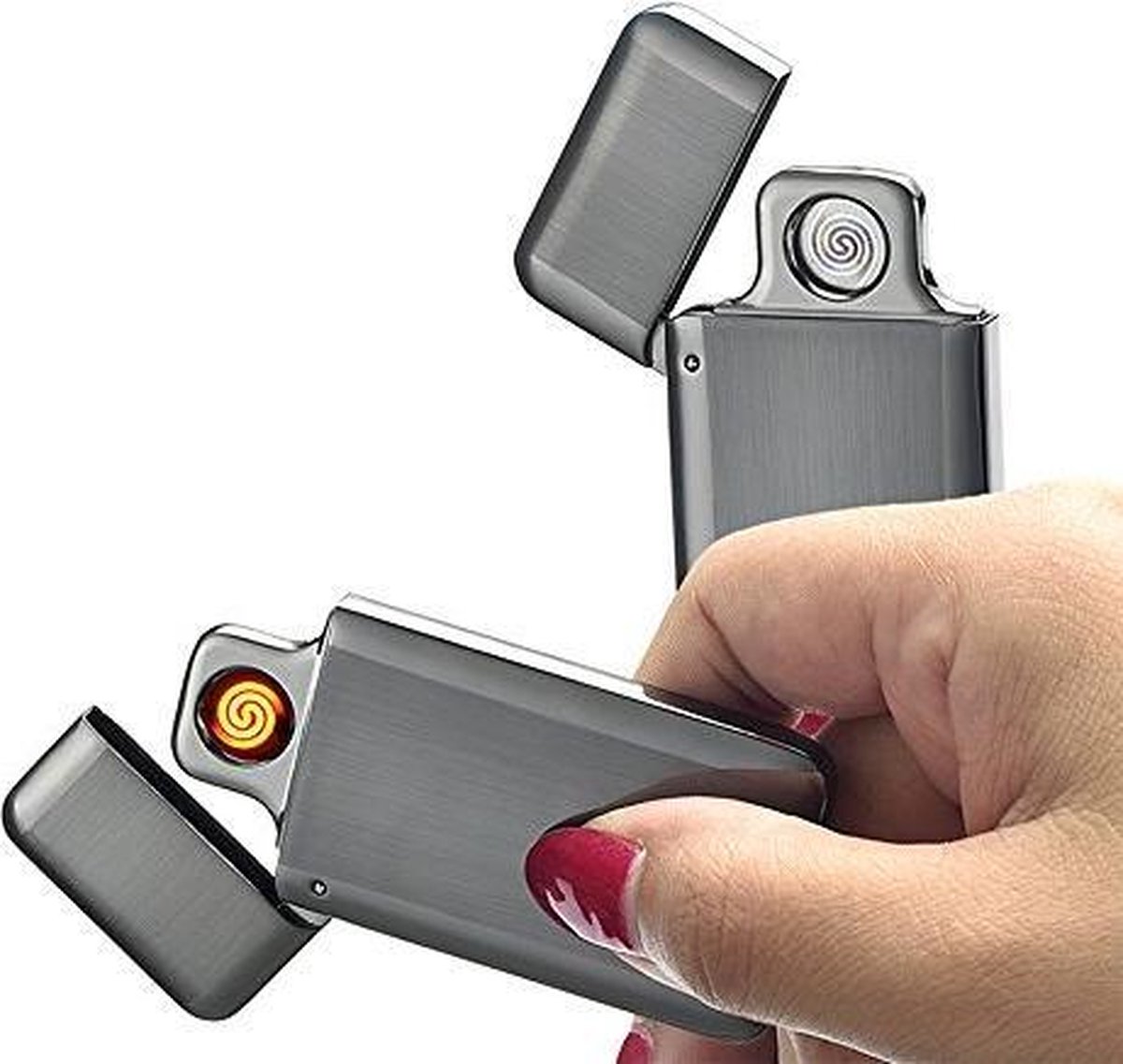 Briquet Rechargeable USB Briquet électrique Coupe-Vent Briquet Plasma  Briquet à Arc Briquet en métal adapté à la Maison, à la Cuisine et à  l'extérieur