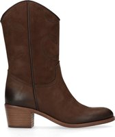 Manfield - Dames - Bruine nubuck western boots - Maat 39