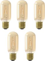 5 stuks Calex LED buislamp E27 4W 2100K Goud Dimbaar