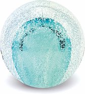 Glazen urn. Asbestemming. "Stardust" Bol Tiffany blauw. Afmeting 10 cm.