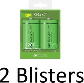 4 Stuk (2 Blisters a 2 st) GP ReCyko D Oplaadbaare batterijen