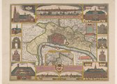 Poster Historische Oude Kaart Antwerpen - 1650 - België - Stadsplattegrond - Large 50x70