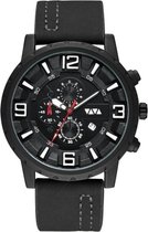 PrAW014 - Modern Sportief Herenhorloge met Analoog Tijdsaanduiding - AboutWatches® geschenkverpakking - Kleur Zwart - Cadeautip voor de man.