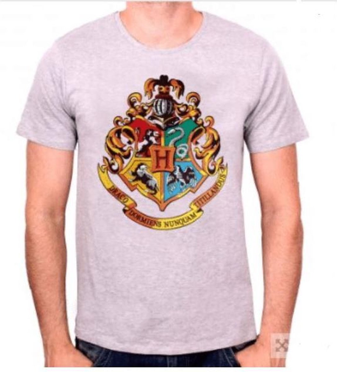 Harry Potter - Hogwarts Houses Grey Melange T-Shirt - M