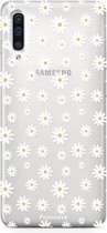 Samsung Galaxy A70 hoesje TPU Soft Case - Back Cover - Madeliefjes