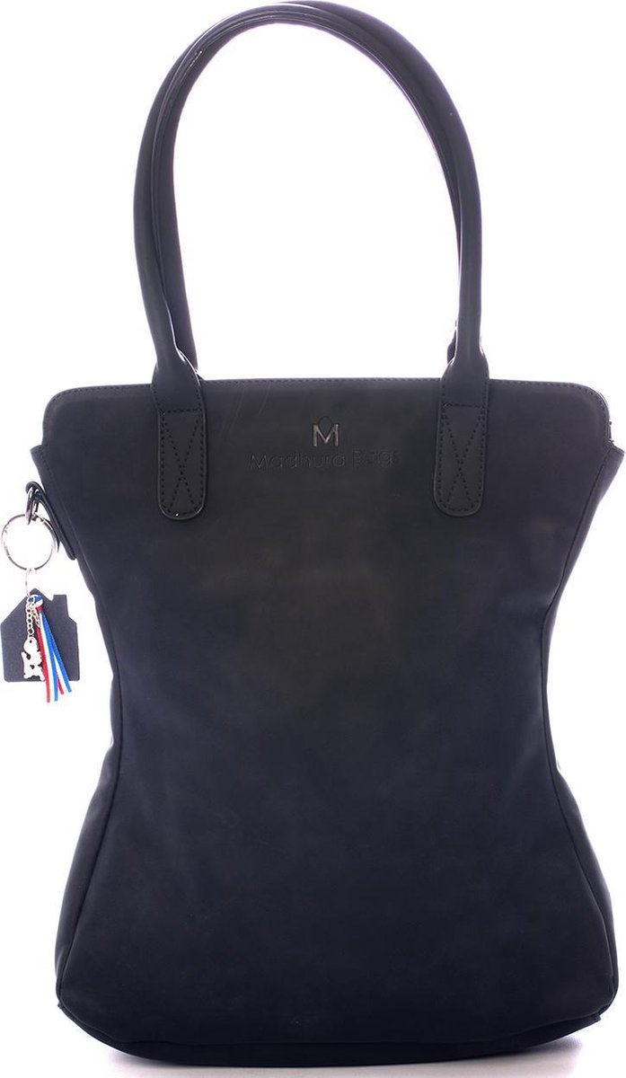 Madhura Bags Handtas Zwart / Uniek Curvy Design / PU / Laptop 13inch / geen Microplastics / Werk en Privé