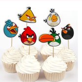 ProductGoods - 24 x Leuke Angry Birds cocktailprikkers | Verjaardag | Sateprikkers | Traktatie | Feest | Cake topper decoratie | Prikkers