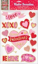 15 Window Stickers Valentine s Day Foil Embossed