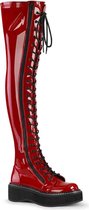 Demonia Kniehoge laarzen -39 Shoes- EMILY-375 Rood