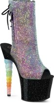 Pleaser Plateau Laarzen, Paaldans schoenen -37 Shoes- UNICORN-1018G Paaldans schoenen Paars/Blauw