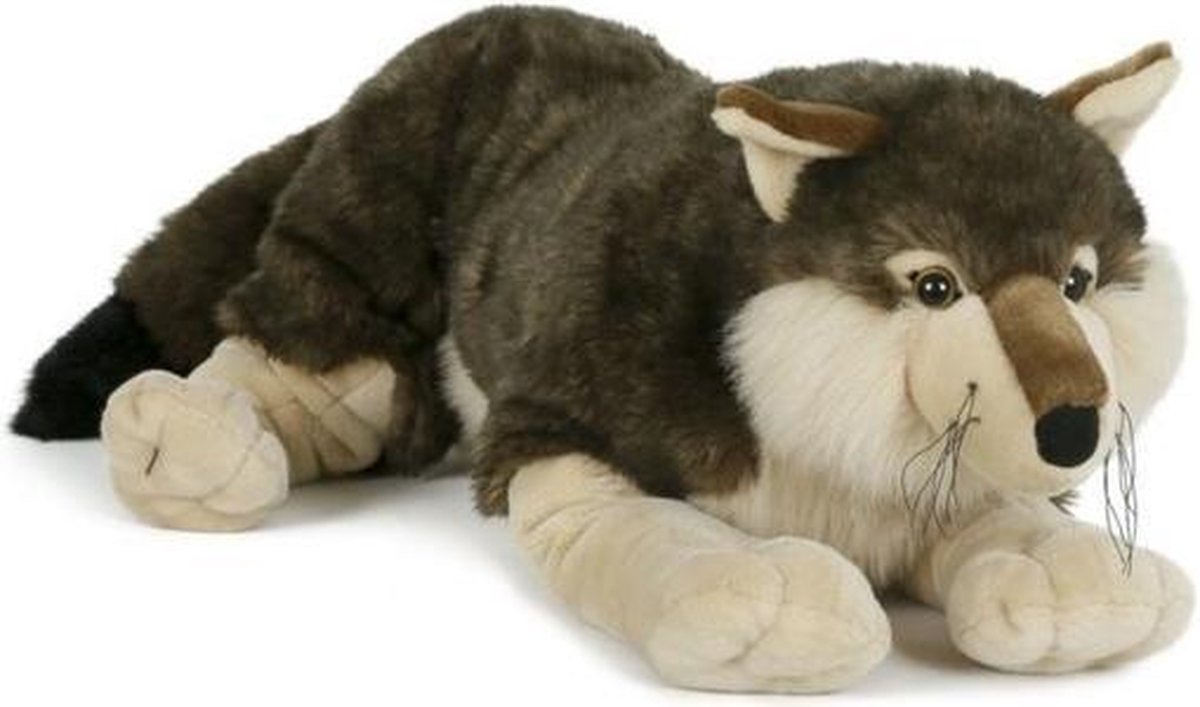 Pluche wolf 71 cm - XL wolven wilde dieren knuffels Speelgoed voor... | bol.com