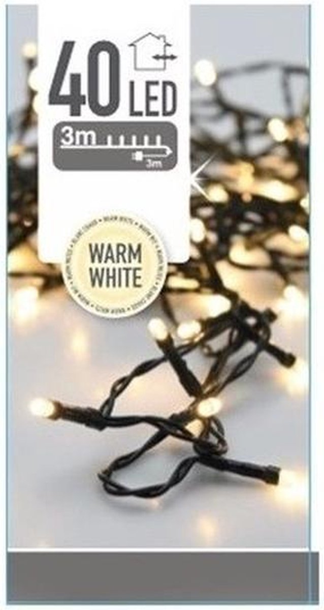 Kerstverlichting warm witte kerstlampjes 40 lichtjes - Merkloos