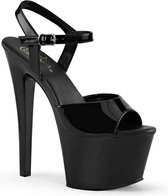 Pleaser Sandaal met enkelband, Paaldans schoenen -35 Shoes- SKY-309VL Paaldans schoenen Zwart