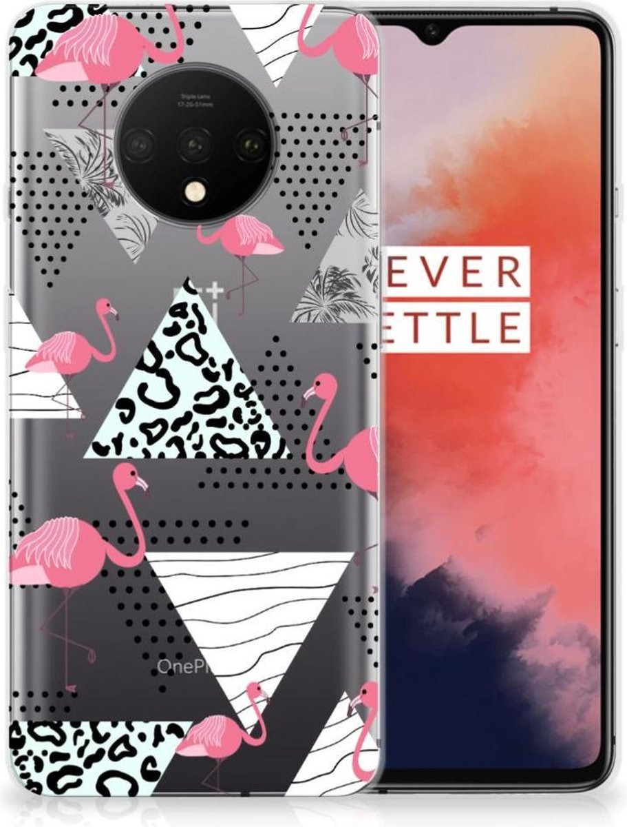 OnePlus 7T TPU Hoesje Flamingo Triangle