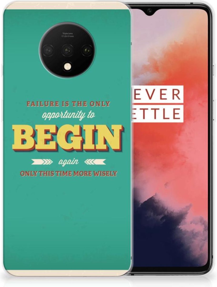 OnePlus 7T Siliconen hoesje met naam Quote Begin