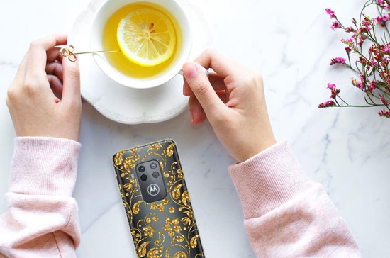 Etui Housse pour Motorola One Zoom Coque Téléphone Fleurs D'Or