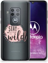 Telefoonhoesje met Naam Motorola One Zoom Boho Stay Wild