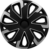 AutoStyle Wieldoppen Ultimo 14 inch zwart/zilver set van 4