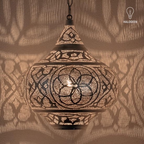 kubiek vogel martelen Oosterse Arabische Filigrain Hanglamp Zilver “Shula” – Marokkaanse  Woonkamer Plafond... | bol.com