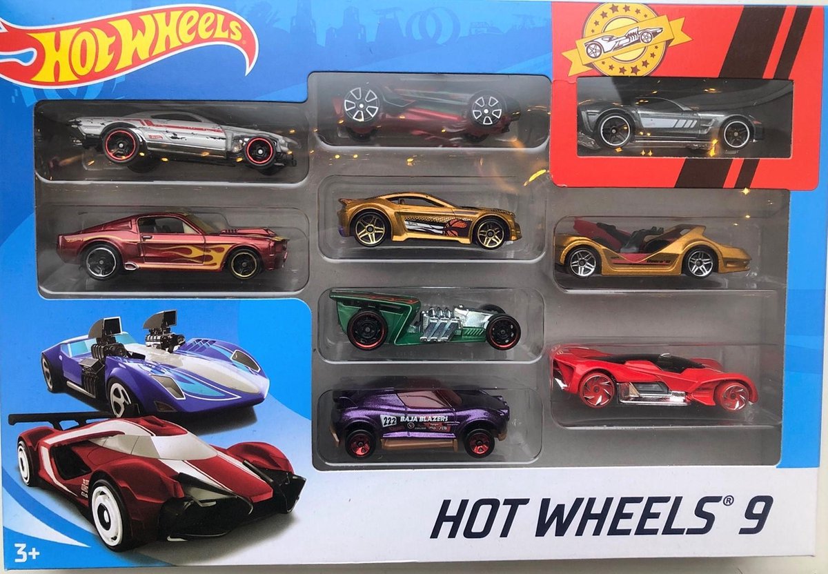 moeilijk salami radioactiviteit Hot Wheels 9 Gift Pack - Van Mattel - 9 verschillende auto's zoals op de  foto | bol.com
