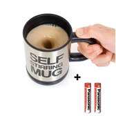 Zelf Roerende Mok - GRATIS 2x AAA Batterij - Self Stirring Mug - Elektrische Mok - RVS Mok - Zelfroerende Beker - Koffie Beker - Grappige Mok - Koffie Mok