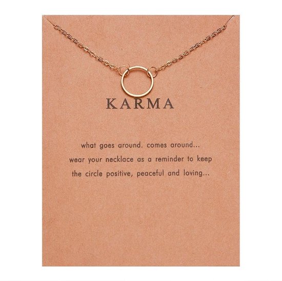 Kasey Karma Ketting - Rondje aan ketting  1 Cirkel - Goudkleurig