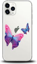 Apple Iphone 11 Pro transparant siliconen hoesje - Vlinders