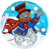 Diamond Painting Kerst Decoratieschaal - met LED verlichting - Sneeuwpop