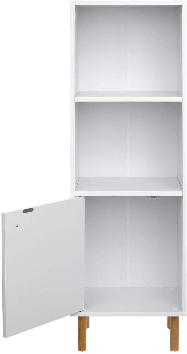 COSTWAY Boekenkast met 4 niveaus, staand rek met 8 vakken, kubusrek, rek, kantoorplank, opbergrek voor woonkamer, slaapkamer, werkkamer, 60 x 20 x 120 cm (natuur