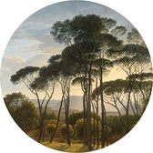 Behangcirkel - Hendrik Voogd - Italiaans Landschap met Parasoldennen - ø 60 cm