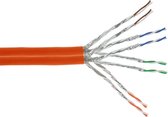 S/FTP CAT7 10 Gigabit 600 MHz duplex netwerkkabel met vaste aders - AWG23 - LSZH / oranje - 100 meter