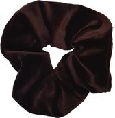 Velvet scrunchie/haarwokkel, donker bruin