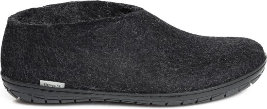 Grült Vilten pantoffels gemaakt van schapenwol met leren zool, vilten pantoffels voor dames en heren., Rood, 37 EU