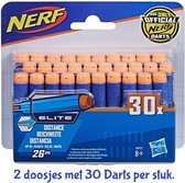 NERF - Elite 60 Darts - Refill -26m - 2 doosjes van 30 - Pijltjes - Van Hasbro