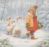 Servetten Emmy Feeding Geese 33 x 33 cm