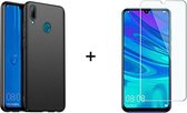 Huawei P Smart Plus 2019 hoesje zwart siliconen case hoes hoesjes cover - 1x Huawei p smart plus 2019 screenprotector